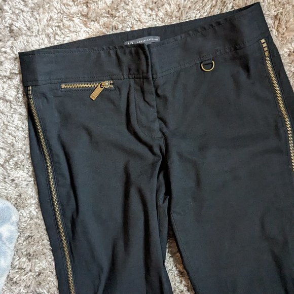 Armani Exchange Tapered Zipper Leg Black Trouser Size 6 - Picture 4 of 7
